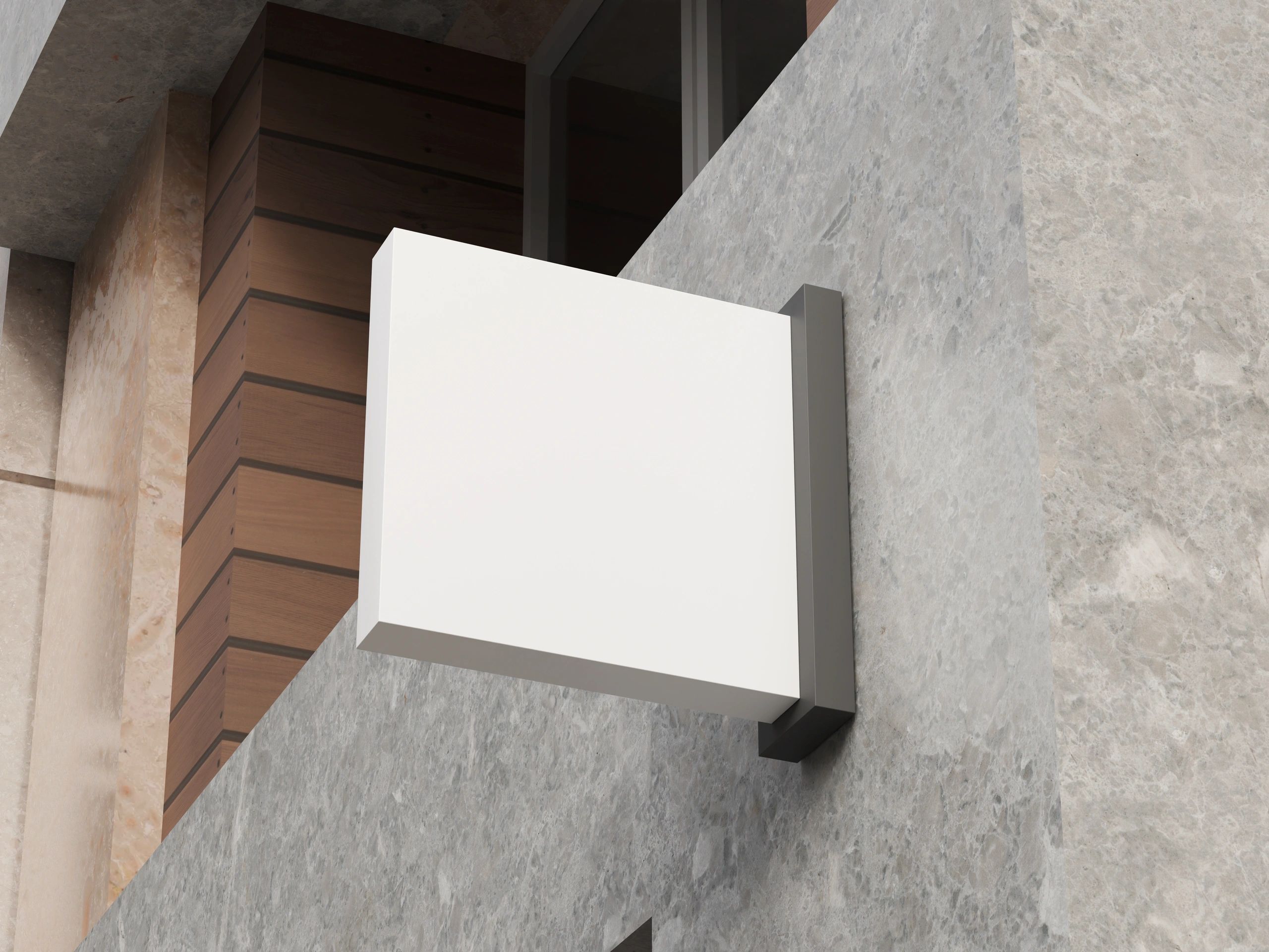 Modern wall sign mockup for business branding