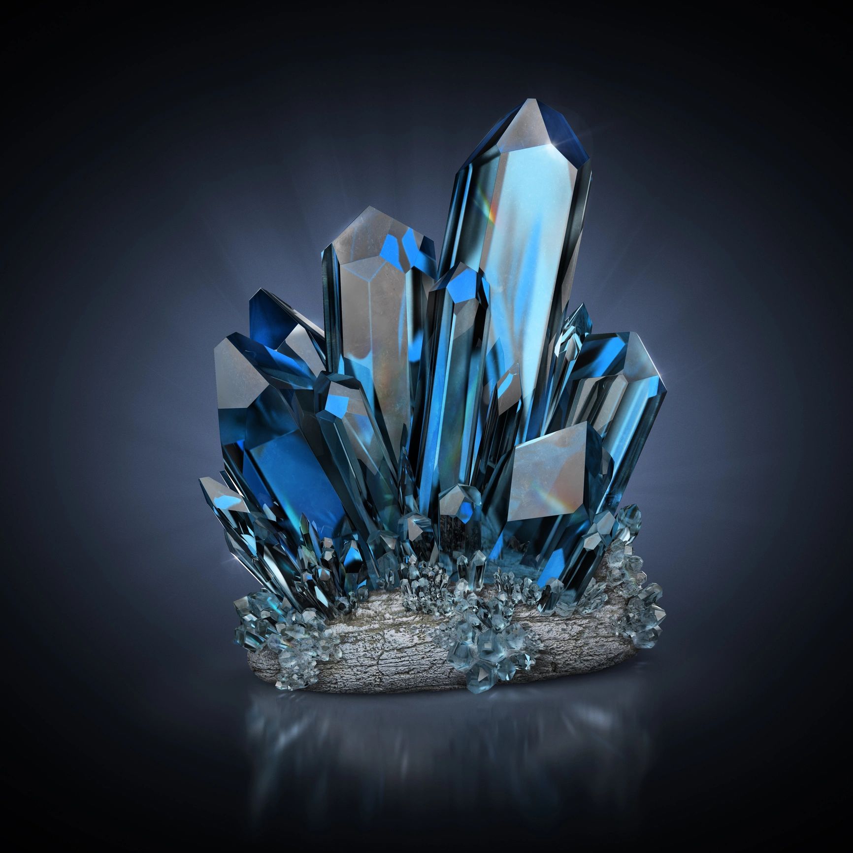 Crystal gift on dark background representing 3D inner engraving